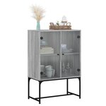 vidaXL Armoire latérale avec portes en verre sonoma gris 69x37x100 cm