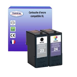 Cartouche compatible Lexmark N°23 + n°24 - Noir + Couleur- T3AZUR