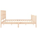 vidaXL Cadre de lit avec tête de lit 200x200 cm bois massif