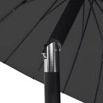 vidaXL Parasol d'extérieur avec mât en aluminium 270 cm noir