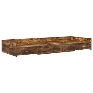vidaXL Cadre de lit Chêne fumé 90 x 200 cm Bois d'ingénierie