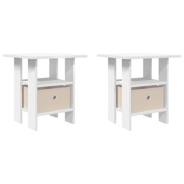 vidaXL Table de chevet 2 Pièces Blanc 41 x 40 x 45 cm Bois d'ingénierie