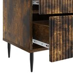 vidaXL Cabinet de chevet avec tiroir Chêne fumé 43 x 34 5 x 47 5 cm