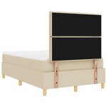 vidaXL Lit à ressorts avec matelas crème petit double tissu