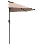 vidaXL Parasol de jardin Taupe 294 x 150 x 224 cm tissu