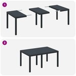 vidaXL Ensemble de salle à manger de jardin 7 pièces avec coussins en poly rotin noir