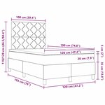 vidaXL Lit à ressorts avec matelas Marron foncé 120 x 190 cm tissu