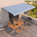vidaXL Auvent rétractable automatique 600x350 cm Bleu et blanc