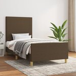 vidaXL Cadre de lit avec tête de lit Marron foncé 90x190 cm Tissu