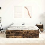 vidaXL Cadre de lit sans matelas chêne fumé 135x190 cm