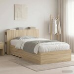 vidaXL Cadre de lit avec rangement Chêne Sonoma 80 x 200 cm