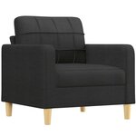 vidaXL Ensemble de canapés 3 Pièces avec coussins Noir Tissu