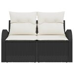 vidaXL Canapé de jardin Noir 124 x 62 x 69cm polyrotin