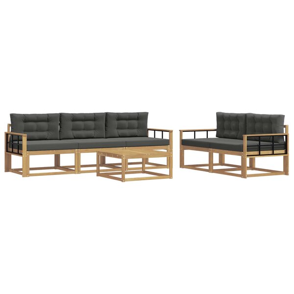vidaXL Ensemble de canapés d'extérieur 6 pc Blanc et anthracite