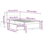 vidaXL Cadre de lit sans matelas 90x200 cm bois de pin massif