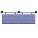 vidaXL Tête de lit suspendue Avec lumière LED Bleu denim Tissu