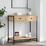 vidaXL Table console chêne sonoma 75x34 5x75 cm bois d'ingénierie