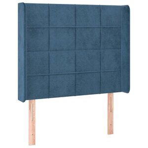 vidaXL Tête de lit avec oreilles Bleu foncé 83x16x118/128 cm Velours