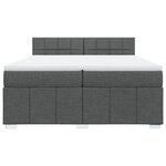vidaXL Sommier à lattes de lit avec matelas Gris foncé 200x200cm Tissu