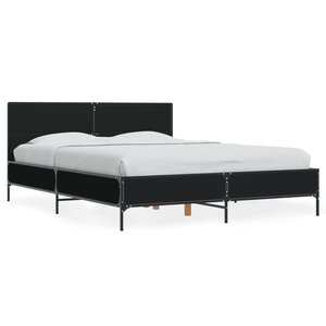 vidaXL Cadre de lit sans matelas noir 135x190 cm
