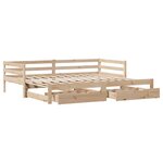 vidaXL Lit de jour avec gigogne et tiroirs sans matelas 90x190 cm