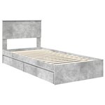 vidaXL Lit de Rangement Gris béton 90 x 200 cm Bois d'ingénierie