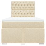 vidaXL Sommier à lattes de lit avec matelas Crème 120x200 cm Tissu