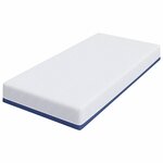 vidaXL Matelas Blanc et Bleu 90 x 200 cm Tissu jacquard