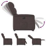vidaXL Fauteuil inclinable électrique marron foncé tissu