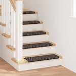 vidaXL Tapis d'escalier auto-adhésifs 15 Pièces Anthracite 65 x 21 x 4 cm