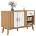 vidaXL Buffet OLDEN blanc et marron 114x43x73 5 cm bois massif de pin