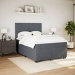 vidaXL Sommier à lattes de lit et matelas Gris foncé 140x190cm Velours