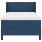 vidaXL Lit à ressorts avec tête de lit Bleu 200 x 100 cm tissu