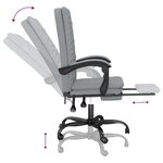 Chaise fauteuil siège pivotante de inclinable de bureau informatique étude clair tissu gris 02_0024235