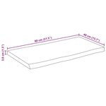 vidaXL Dessus de table 80x40x3 8 cm bord vivant bois massif manguier