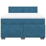vidaXL Sommier à lattes de lit et matelas Bleu foncé 140x190cm Velours