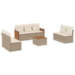 vidaXL Salon de jardin avec coussins 8 Pièces beige résine tressée