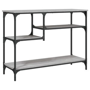 vidaXL Table console avec étagères sonoma gris 100x35x75 cm