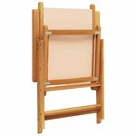 vidaXL Chaises inclinables de jardin lot de 4 beige tissu bois massif