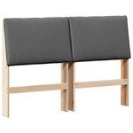 vidaXL Tête de lit capitonnée Gris foncé 150 cm Pin massif