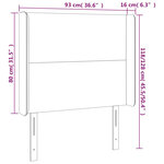 vidaXL Tête de lit à LED Rose 93x16x118/128 cm Velours