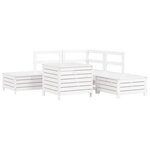 vidaXL Salon de jardin 6 Pièces blanc bois de pin massif