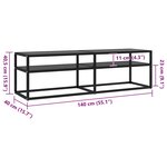 vidaXL Meuble TV Noir 140x40x40 5 cm Verre trempé