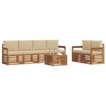 vidaXL Ensemble de canapés d'extérieur 7 pc Naturel et Beige