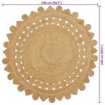 vidaXL Tapis Marron Ø 240 cm Jute