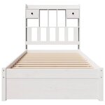 vidaXL Lit bibliothèque sans matelas blanc 75x190cm bois de pin massif