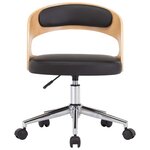 vidaXL Chaise pivotante de bureau Noir Bois courbé et similicuir