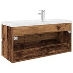 vidaXL Meuble lavabo avec bassin et robinet intégrés vieux bois