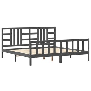 vidaXL Cadre de lit sans matelas gris 200x200 cm bois massif de pin