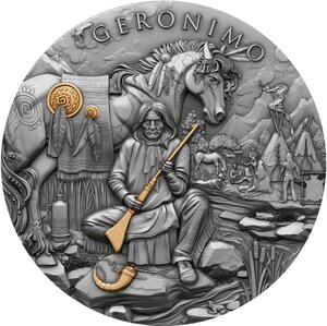 Pièce de monnaie en Argent 5 Dollars g 62.2 (2 oz) Millésime 2024 Legendary Warriors GERONIMO (PRÉCOMMANDE)